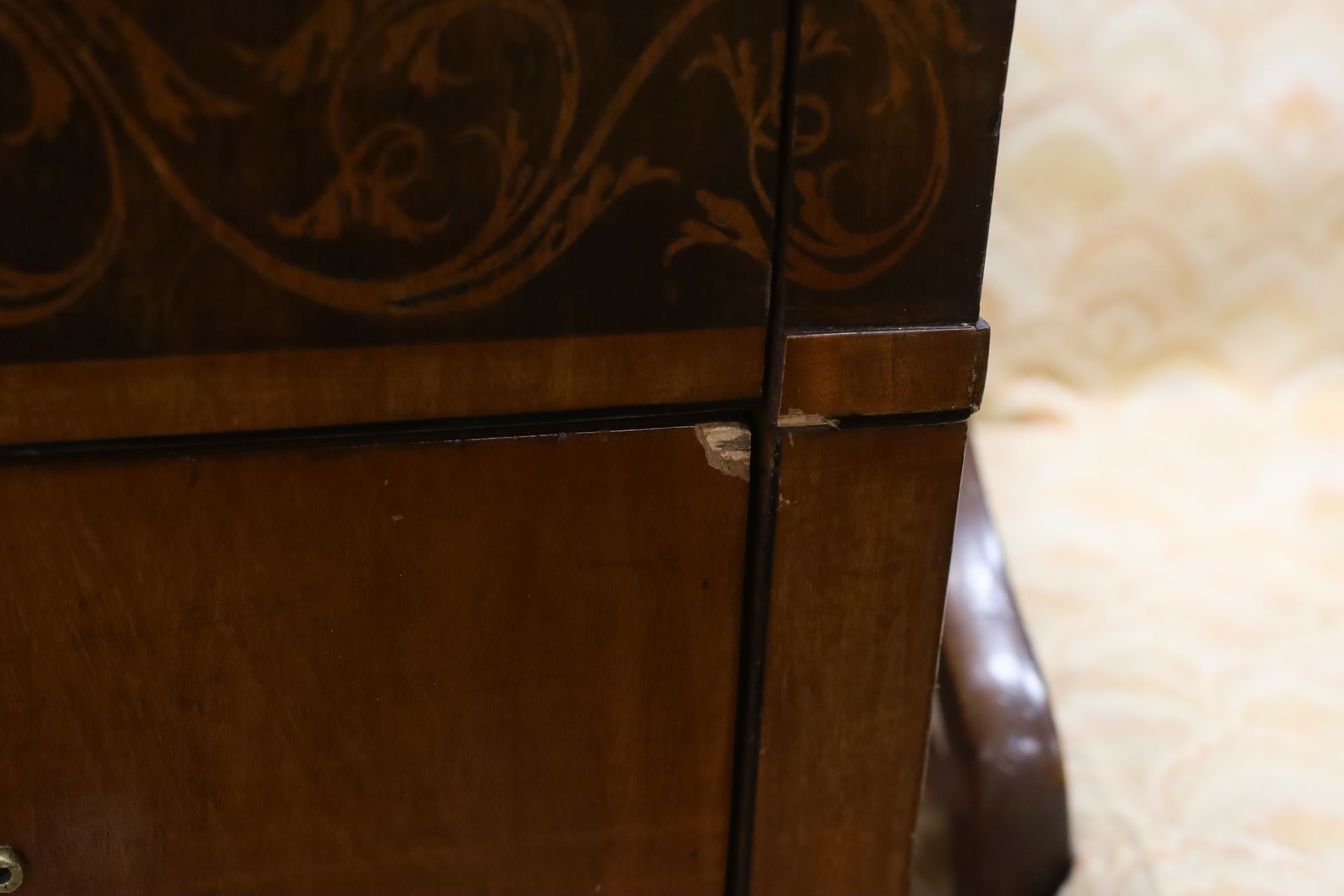A Biedermeier style mahogany commode, width 112cm, depth 53cm, height 78cm